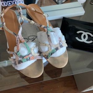 Colorful snake print sandals